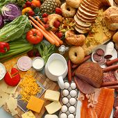 stock photo of food  - Overhead food background - JPG 