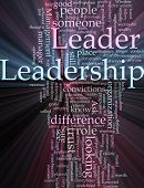 image of leadership  - Word cloud concept illustration of leadership management glowing light effect - JPG 