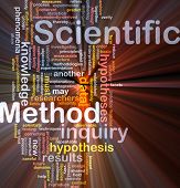 foto of scientific  - Background concept wordcloud illustration of scientific method research glowing light - JPG 