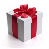 picture of objects  - Gift with ribbon and bow isolated on the white background - JPG 