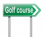 stock photo of golf  - Illustration depicting a sign with a golf course concept - JPG 