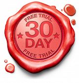 stock photo of money  - 30 day free trial guarantee money back guaranteed quality and customer satisfaction red label icon or stamp - JPG 
