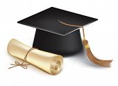 foto of objects  - Graduation cap and diploma - JPG 
