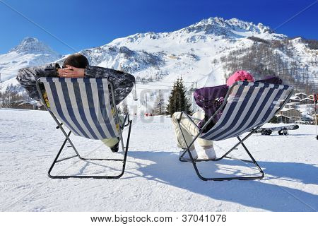 Picture or Photo of Couple at mountains in winter, Val-d