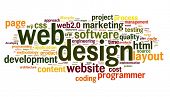foto of technology concept  - Web design concept in word tag cloud on white background - JPG 
