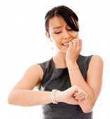 pic of bites  - Worried business woman running late  - JPG 