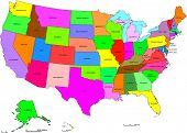 pic of map  - Detailed map of United States broken down by states - JPG 