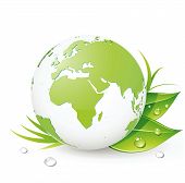 picture of globe  - Vector illustration of Green Earth planet  - JPG 