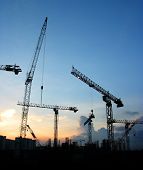 picture of construction  - Construction Site at dusk - JPG 