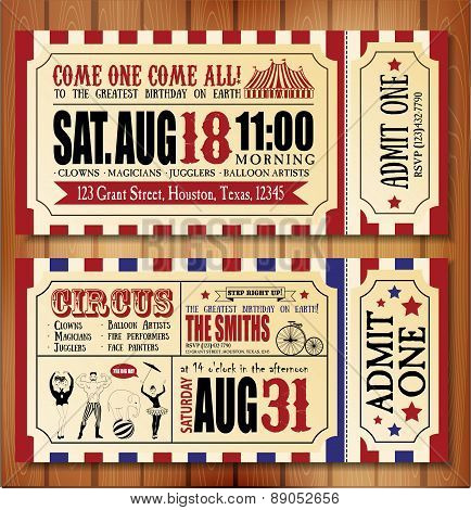birthday card with circus ticket poster id 89052656 ticket poster