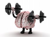 pic of health  - 3d composition of a brain doing exercices - JPG 