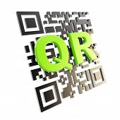 image of code  - QR code technology illustration icon isolated on white - JPG 