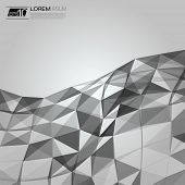 stock photo of black  - Black and White Abstract Triangles Vector Background  - JPG 