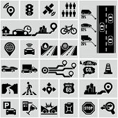 stock photo of map  - Road traffic info graphic icons - JPG 