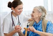 picture of home  - Senior woman with her doctor or caregiver - JPG 