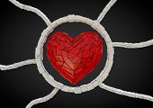 stock photo of futuristic  - render of a futuristic red heart with cables - JPG 