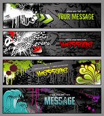 pic of drip  - set of four graffiti style grungy urban banners - JPG 
