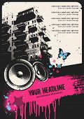 image of urban  - retro urban party flyer template with building - JPG 