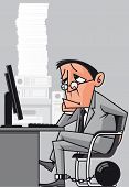 pic of businessmen  - Illustration of  Overworked businessman prisoner of his work - JPG 