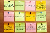 picture of business concept  - Business plan made of post it notes - JPG 