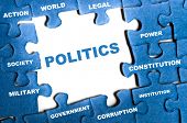 image of puzzle  - Politics blue puzzle pieces assembled - JPG 