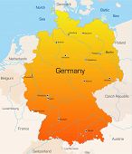picture of map  - Abstract vector color map of German country - JPG 