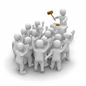 picture of toon  - Auction with auctioneer holding wooden hammer - JPG 