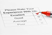 picture of tickbox  - Excellent experience checkbox in customer service survey - JPG 
