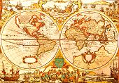 stock photo of map  - World Antique Map  - JPG 