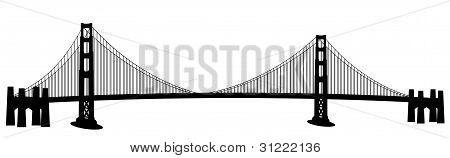 Picture or Photo of San Francisco Golden Gate Bridge Black and White Clip Art
