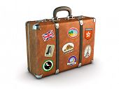 stock photo of generated  - Travel Suitcase with stickers - JPG 
