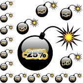 image of percentage  - Discount bomb templates with different percentages - JPG 