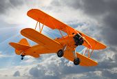 stock photo of transportation  - Retro style picture of the biplane - JPG 