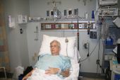 image of pre  - Senior woman in hospital bed - JPG 
