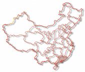 foto of map  - Political map of China with the several provinces where Guangdong is highlighted - JPG 