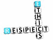 picture of respect  - 3D Ethics Respect Crossword on white background - JPG 