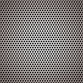 pic of metal  - light silver metal background with round hole and reflection - JPG 