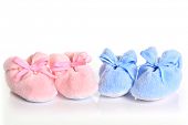 picture of fraternity  - Pink and blue baby booties - JPG 