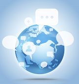 stock photo of earth  - Abstract global communication scheme on Earth - JPG 