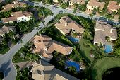 stock photo of opulence  - Aerial photograph of a Florida neighboorhood taken in 2008 - JPG 