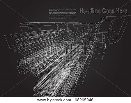 3d architect wireframe poster id 68265946 wireframe architecture