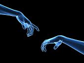 stock photo of da-vinci  - 3d rendered illustration of two human hands - JPG 