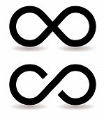 stock photo of symbols  - two infinity symbols with shadow ideal web icon - JPG 