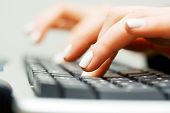 picture of computer  - Female hands typing on the computer keyboard - JPG 