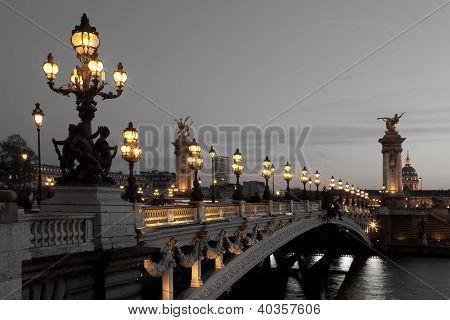 Picture or Photo of View of the Alexander III bridge Paris France