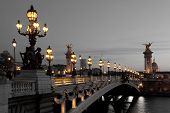 pic of france  - View of the Alexander III bridge Paris France - JPG 