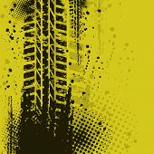 pic of generated  - Set of four dirty tire tracks - JPG 
