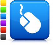 picture of mouse  - computer mouse icon on square internet button  Six color options included - JPG 
