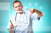 picture of portal  - Medicine doctor working with futuristic interface - JPG 