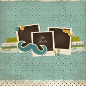 foto of  photo  - Mustache scrap card with photo frames - JPG 